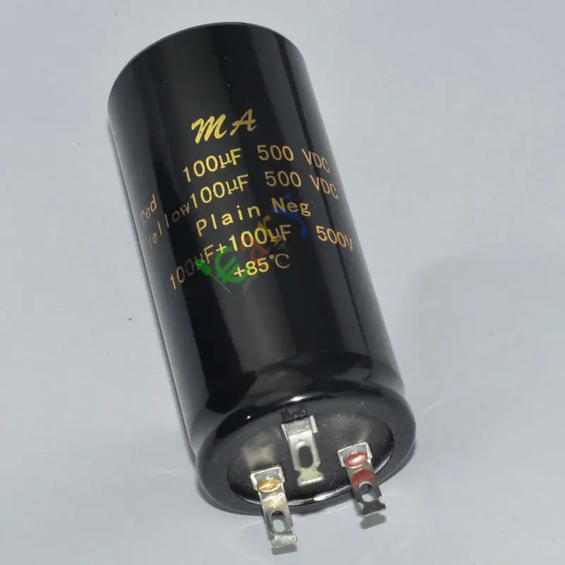 Wholesale and retail 2pc 85C 500V 100uf + 100uf Can electrolyticCapacitors tube amp electronics free shipping