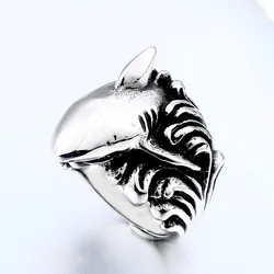 Beier new store 316L Stainless Steel Shark Men's Ring Spray marks High-quality jewelry LLBR8-564R