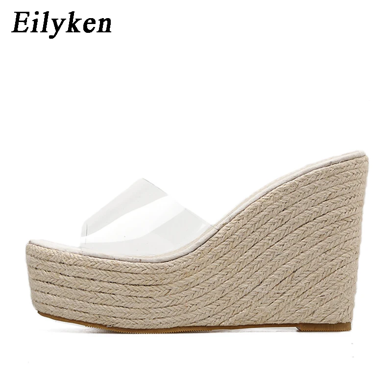 Eilyken Summer Fashion PVC Jelly Wedges Platform Women's Slippers Sandals Casual Shoes Size 34-40