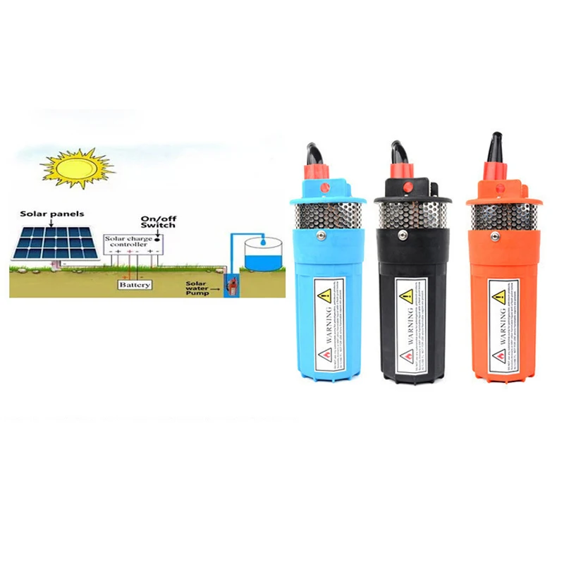 Free shipping 360LPH 70M Lift,Small Submersible Solar energy Water Pump Outdoor Garden Deep Well Car Wash bilge Cleaning 12 24 v