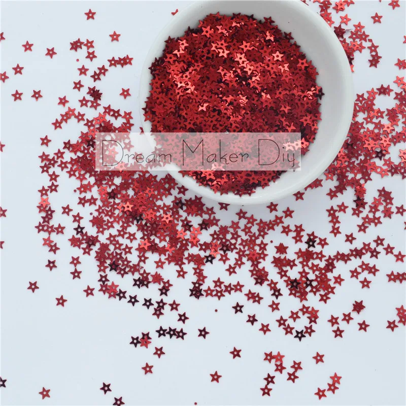 25g/lot 4mm Center hole Star Loose sequins for craft for diy wedding embelishment garment sewing accessory DIY Confetti