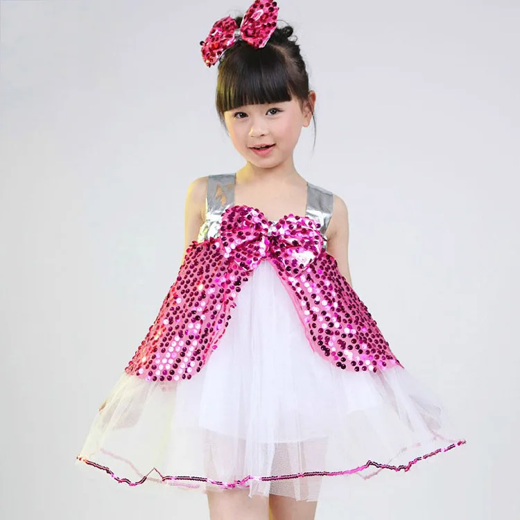 Girls Flower Dress For Children Dance Perform Clothing Kids Sequin Tutu Ballet Costumes For Dance Leotard Girl Dancewear