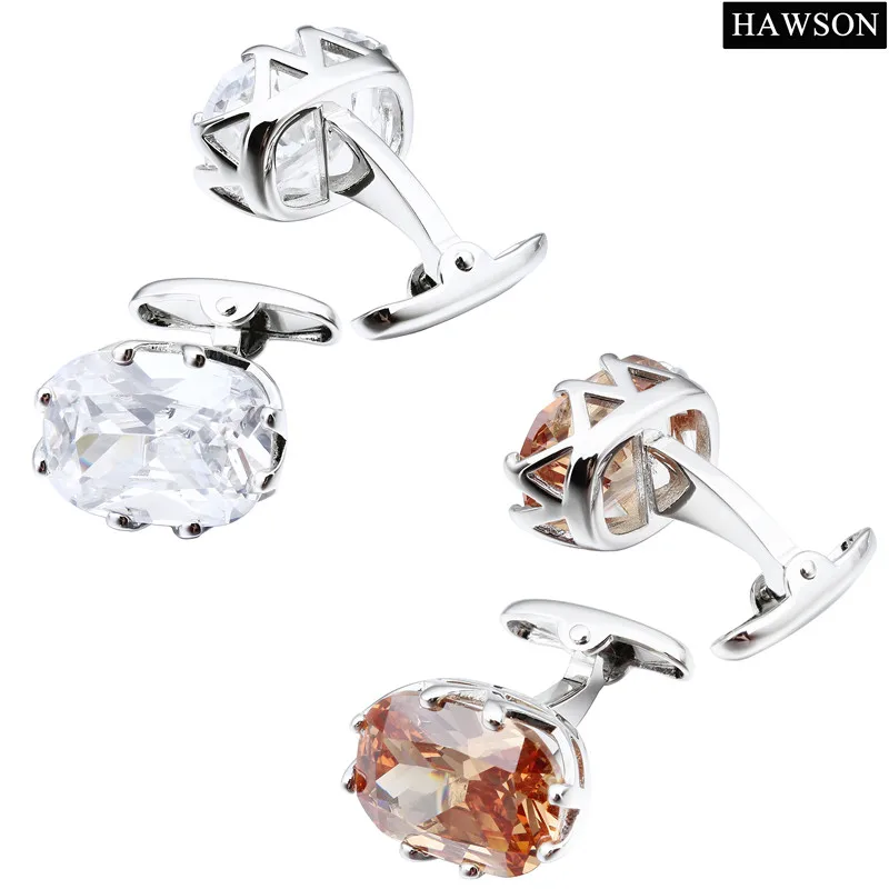 HAWSON Wholesale Cufflinks for Men Luxury Multi Colors Stone Cuff Links for French Shirt Jewelry Accessories with Box