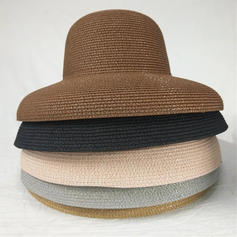 Women Sun Hats Wide Brim Clcohe Summer Straw Hats New Natural Black fashion Floppy Beach Boater Hat Cap Kentucky Derby Hats