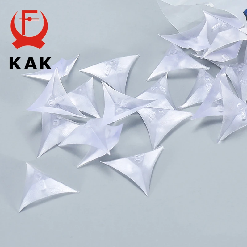 

KAK 50PCS PVC Clear Dustproof Corner Protector Protective Edge Triangles for Furniture Hardware Cabinet Drawer Corner Bracket