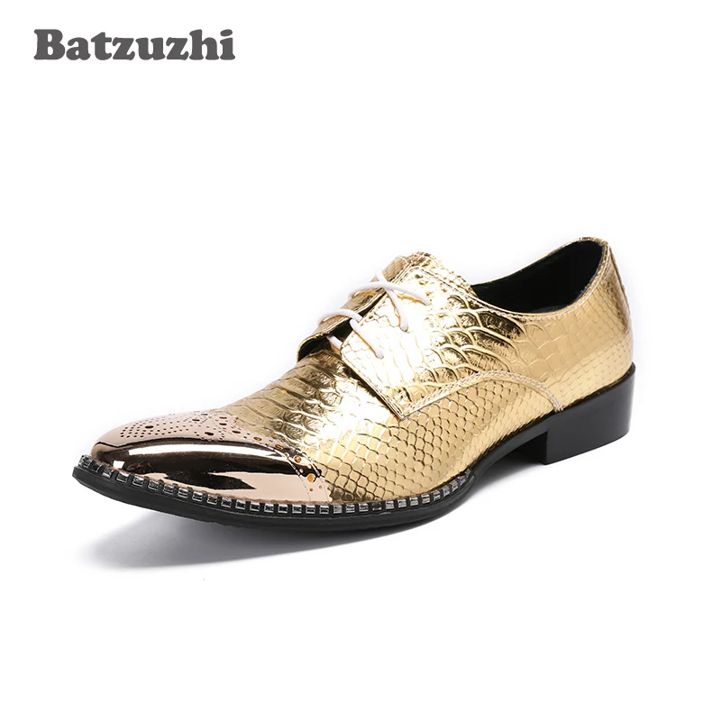 

Batzuzhi Italian Type Handmade Men's Shoes Luxury Leather Shoes Pointed Toe Men Party and Wedding Dress Shoes, EU38-46