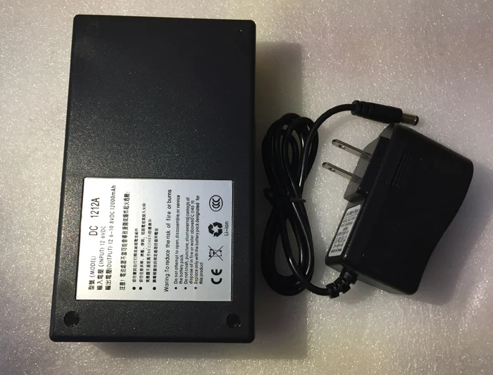 MasterFire 2 juegos por lote de alta calidad súper recargable DC 12V 12000mAh batería de polímero de litio paquete con estuche DC 1212A