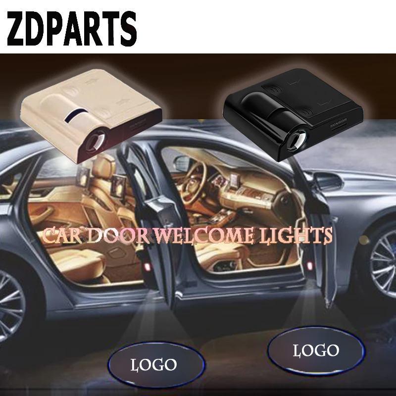 ZDPARTS 2pc Car Logo Door Welcome lights For Peugeot 206 308 207 407 3008 508 2008 406 Jeep Wrangler Lada Vesta Kalina Priora