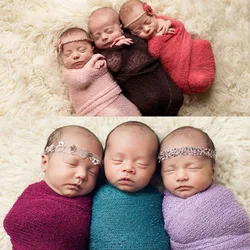 20 farben Weiche Baby Fotografie Requisiten Decke windeln Wraps Stretch Knit Wrap Neugeborenen Foto Wraps Tuch Zubehör