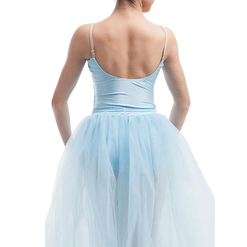 Novo tutu de balé romântico azul pálido para adultos/crianças, tutu profissional de serenade, fantasia de performance de palco de bailarina para meninas