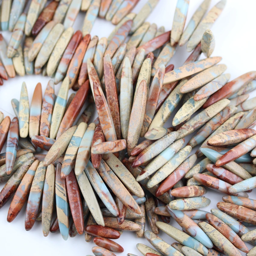 Full Strand Snakeskin Jaspers Slice Beads Jewelry,Top Drilled Smooth Jaspers Stone Beads Necklace Making