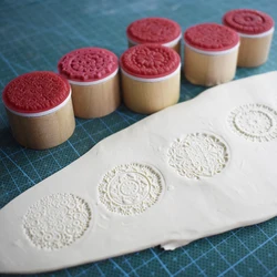 3cm Mandala Lace Texture Emboss Clay Stamp Block Sculpture Model Ceramic Polimerica Pottery Polymer Clay Tools Hobby Art supply