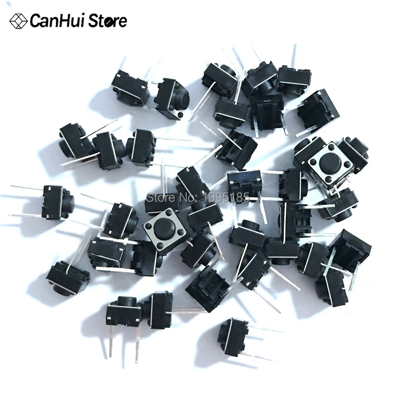 100PCS Tactile Push Button Switch 6x6x5mm 6*6*5 mm 2p Micro Switch Key Switch Tactile Push Button Switches 6x6x5 mm