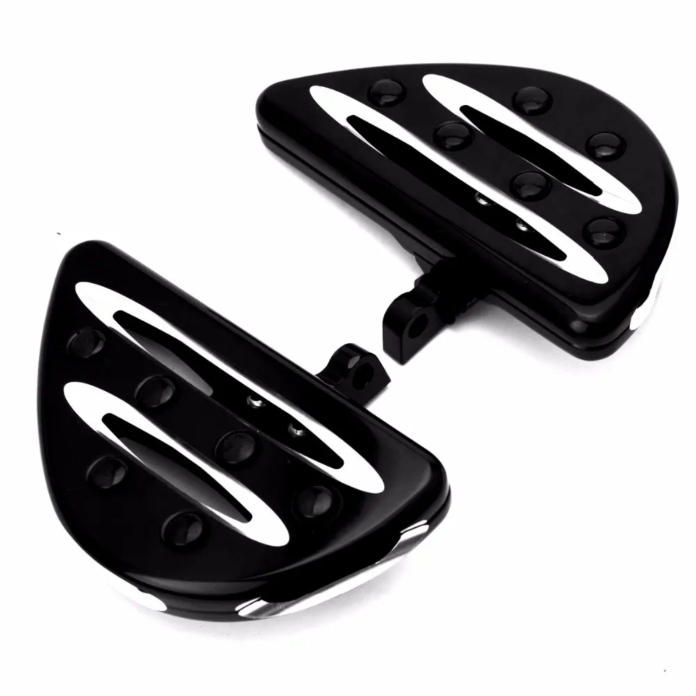 

1Pair BLACK CNC SHALLOW CUT PASSENGER FLOORBOARDS PEDAL FOR HARLEY SPORTSTER 883 1200 TOURING DYNA SOFTAIL MODELS