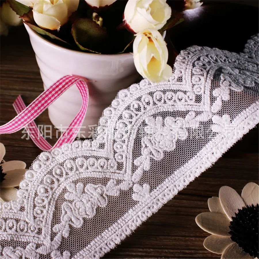 

20yard* 6cm Embroidery Lace Ribbon Cotton Lace DIY Sewing Crafts Textile Handmade Wedding Fashion Sleeve Skirt Edge Accessories