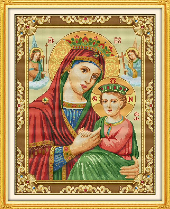 Holy mother & holy son(8) cross stitch kit people 18ct 14ct 11ct count print canvas stitches embroidery DIY handmade needlework