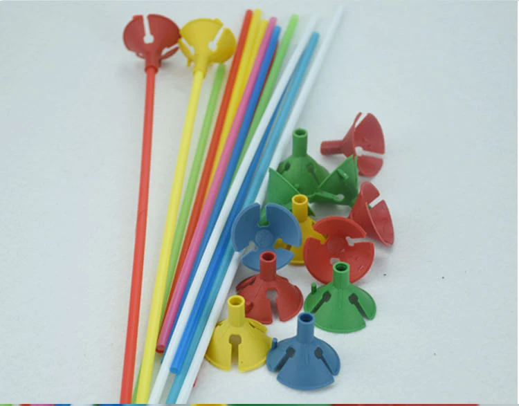 Accessories Convenient 100sets/lot Balloon Rods Multicolor Holder Pvc Support Balloons Stick For Party Decoration Child Toy 2021