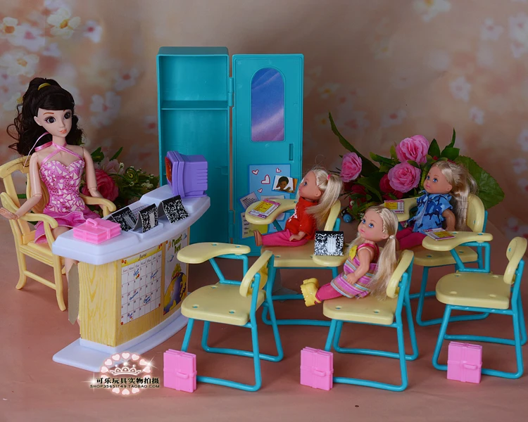 Accessories for 30cm bjd dolls teacher classroom school kitchen for 30cm furniture pool Wardrobe closet bed bathtub bathroom description 7
