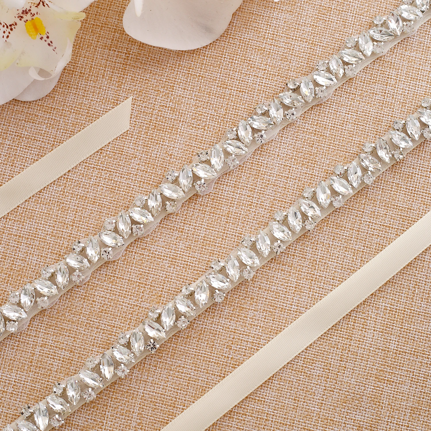 Diamond Belt  Silver Rhinestone Wedding Belt Sash Crystal Bridal Belt For Wedding Gown Y135S