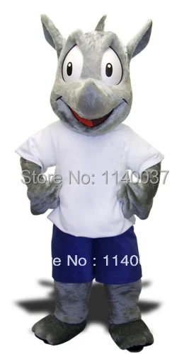 

mascot high quality Robert the Rhino Mascot costume Adult Cartoon Character Mascotte Outfit Suit