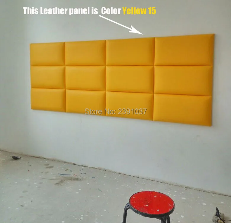 Soft Yellow Leather Panel Wallpaper, American Style, Luxury Decorative Art, TV Room, Sofa, Backsplash, 12Pcs, 60*30*3.5cm