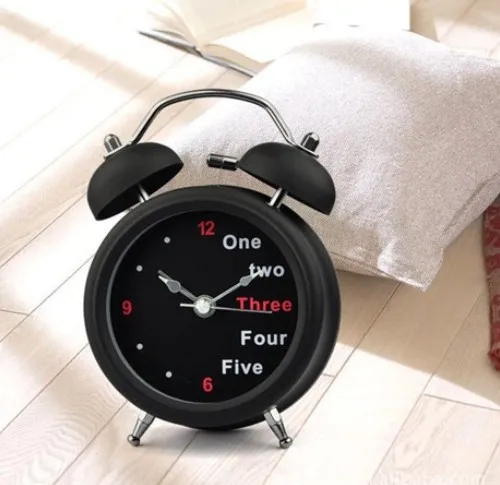 500pcs wholesale Korean creative 3 inch alarm with dual bell large retro alarm clock with lamp digital mute English