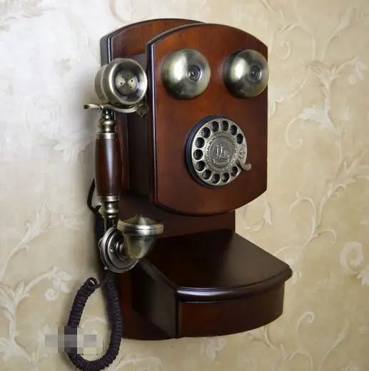 

Rotating antique European retro phone home wall decoration.mounted US telephone vintage mechanical ringtones