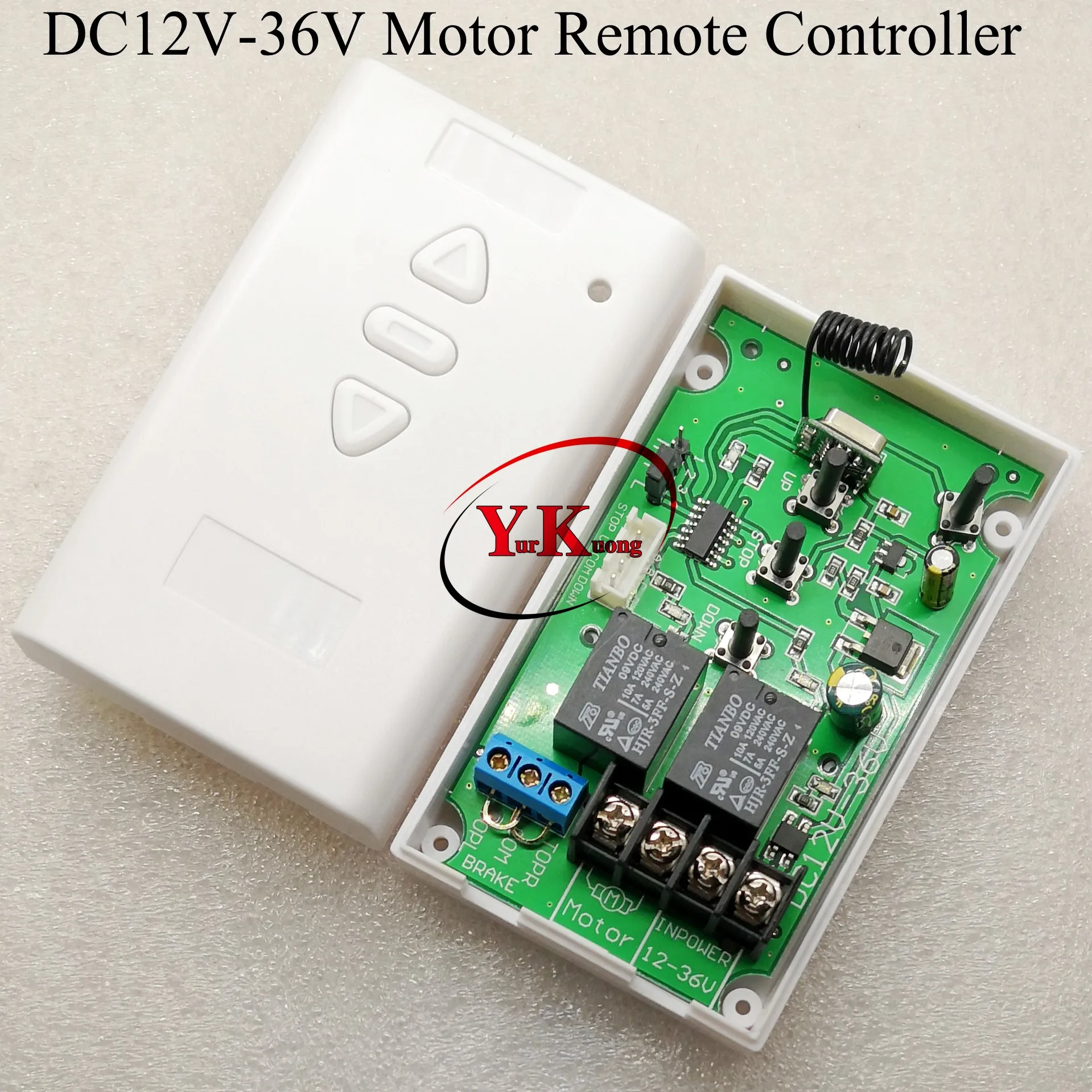 DC Motor Remote Switch Controller 12V 16V 24V 36V Motor Forwards Reverse Up Down Wall Transmitter Manual Button Limited  Switch