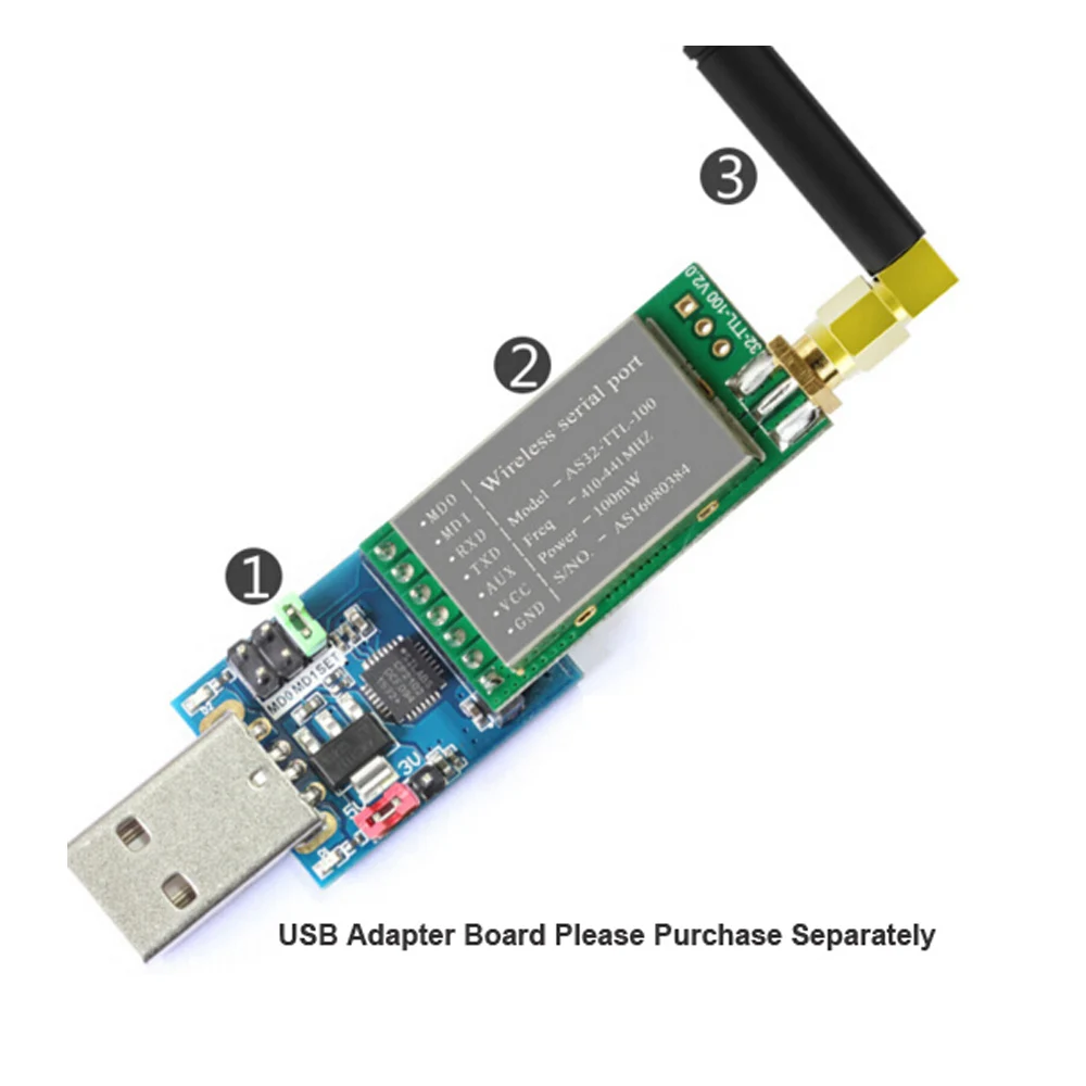 Wireless Module 433MHZ Wireless Serial Port LORA Spread Spectrum 3000 Meters UART Interface