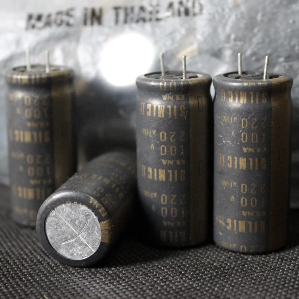 Japan ELNA SILMIC II 220uF/100V Gold Scrub Audio Electrolytic Capacitor