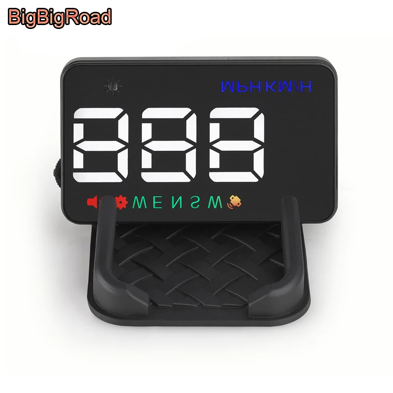 BigBigRoad 3.5 Inch Car Auto Hud Head Up Display Digital GPS Speedometer Windscreen Projector Overspeed Alert Fuel Warning