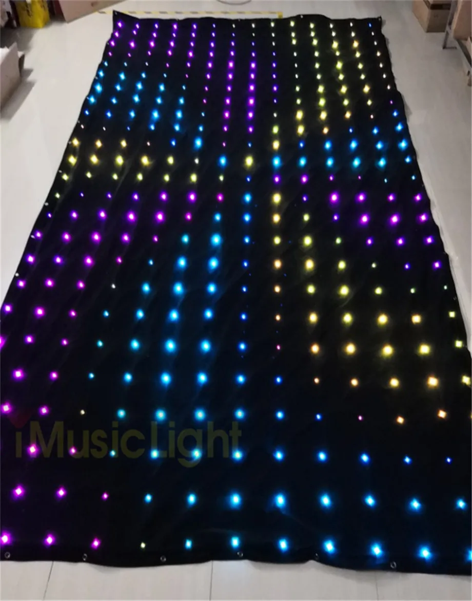 P18 2.5M*4.5M ม่านวิดีโอ LED พร้อมตัวควบคุม DMX 60 รูปแบบเคลื่อนไหว