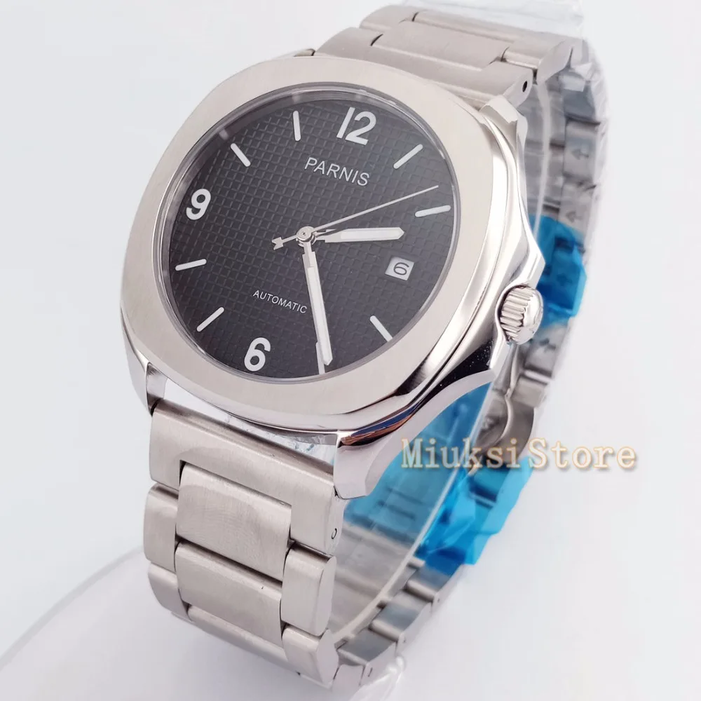 

Fashion luxury brand Parnis 39mm Miyota 821A Automatic Stainless Steel Mechanical Waterproof Wrist Watch Gift