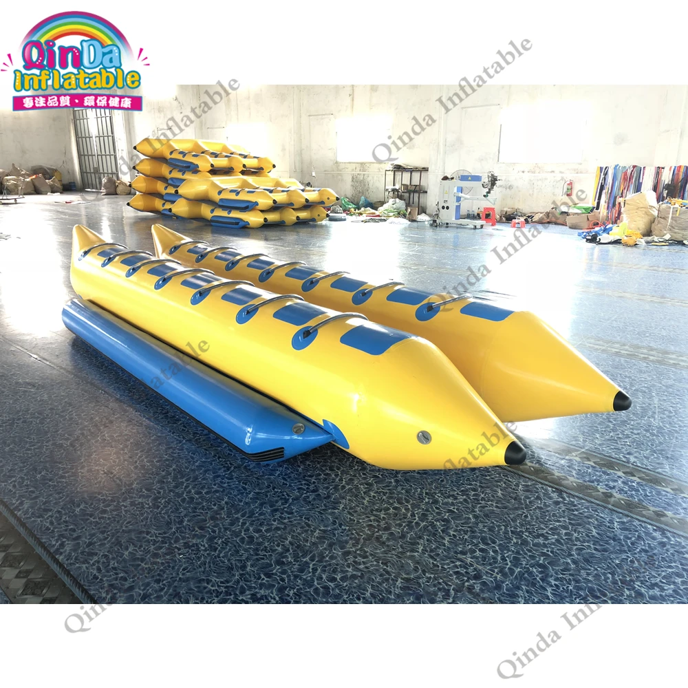 14 Seats Inflatable Flying Fish Water Boat Towable Inflatable See Banana Boat With Double Tubes