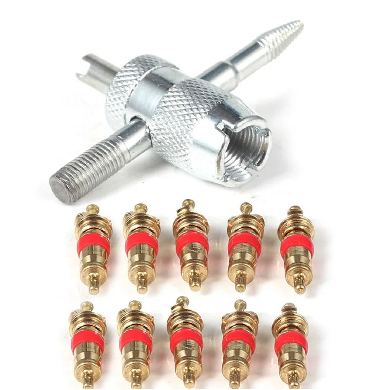 10 units of copper valve core 4-1 to eliminate tire valve stem coring tools valve pneumatic tyre repair tools clean