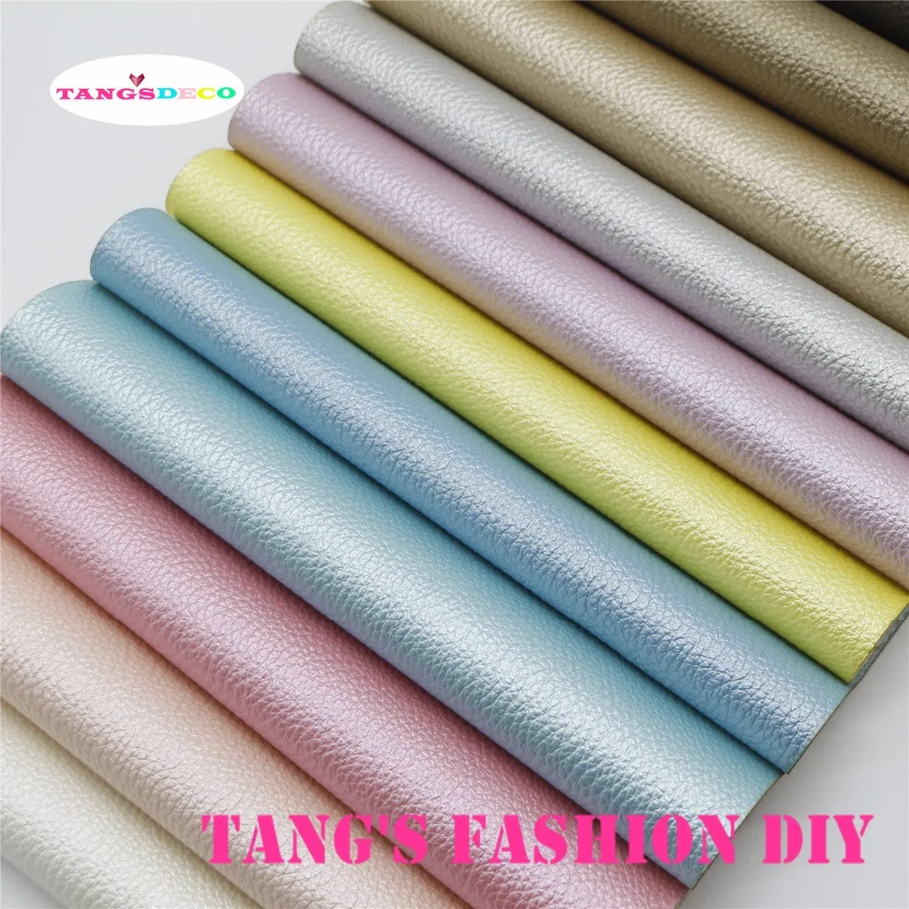 11PCS--High Quality DIY Light Color Pearl Embossed Synthetic Faux PU Leather set