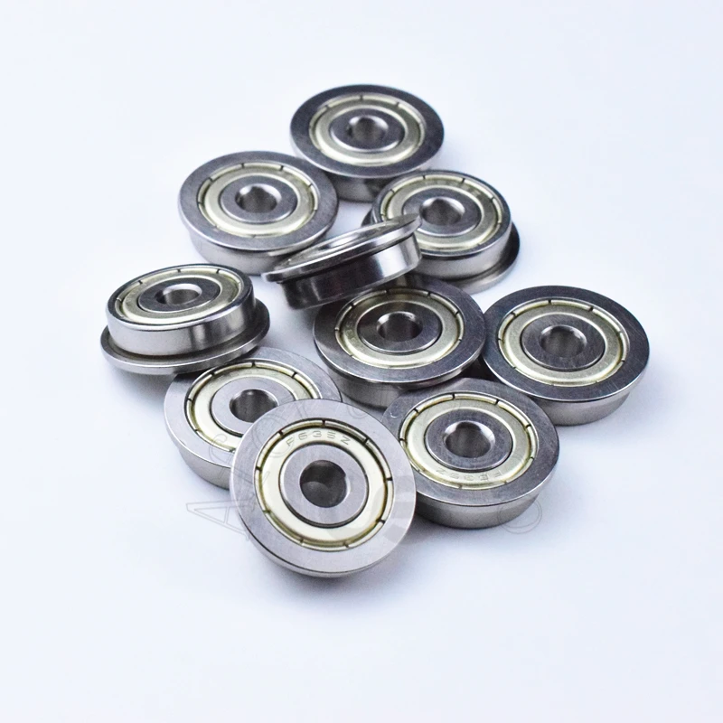 Flange Bearing 10pcs F635ZZ 5*19(22)*6(mm) chrome steel Metal Sealed High speed Mechanical equipment parts