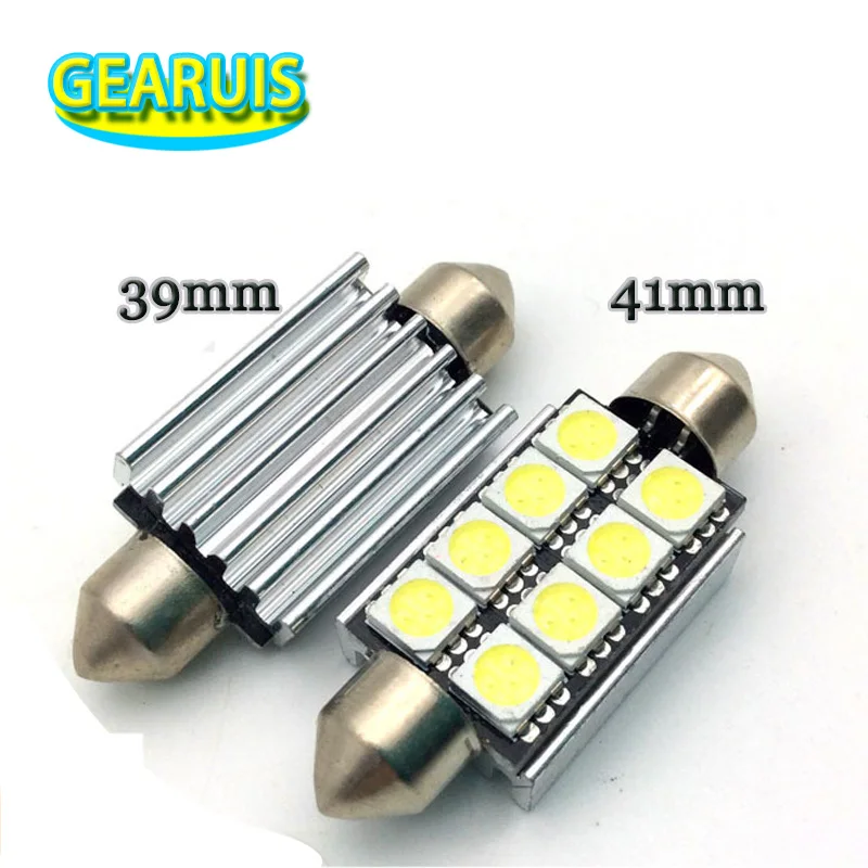 10 pcs/lot wholesale 41mm 5050 8 SMD 8SMD LED Canbus Error Free LED Car Dome Light Lamp Bulbs White 12V dome light car styling