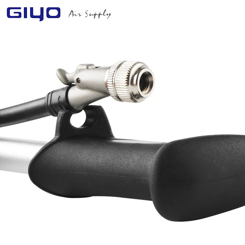 GIYO Bicycle Pump With Gauge High Pressure Hand Mini Pump Hose Air Inflator Schrader Cycling Fietspomp Shock Fork Tire Bike Pump