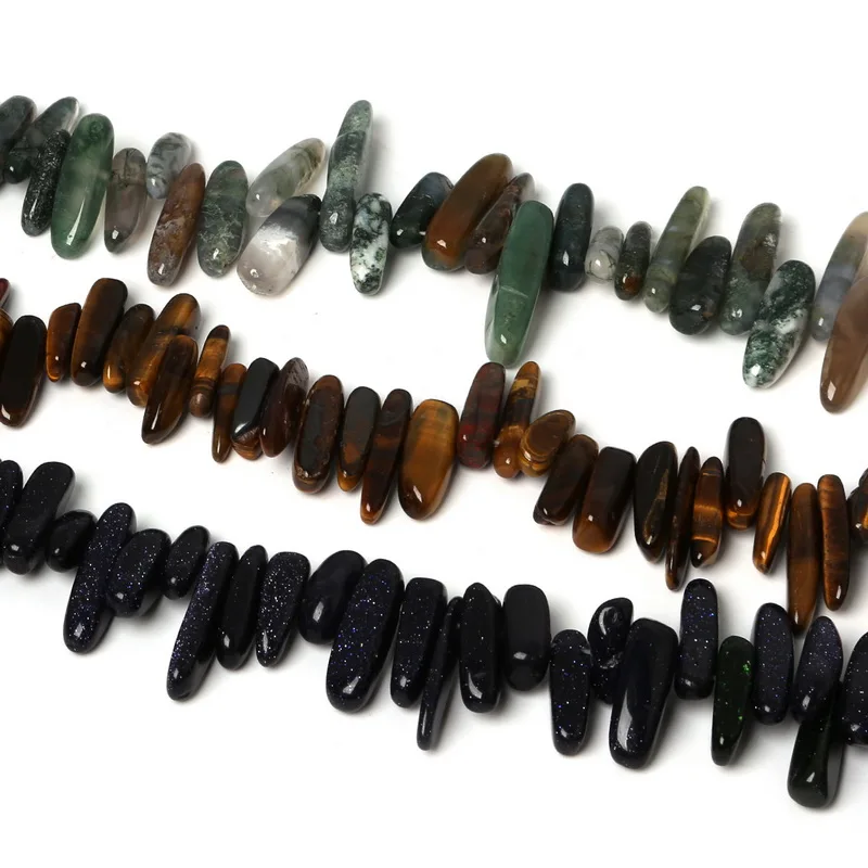 Hot Selling 10-30mm Approx 50pcs Tiger Eye Blue Sand Natural Stone Chip Beads for Jewelry Making Strand 38cm