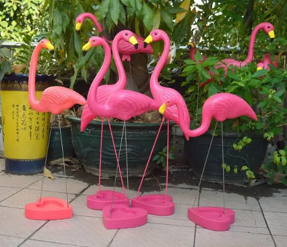 Pink Flamingo Garden Law With Base,Decoration Theme Party Dessert Table Arranged.Artifical Bird Animals Balcony Decor