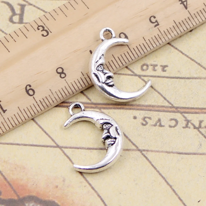 10 sztuk Charms twarzy księżyca 21x15mm tybetański brąz srebrny kolor wisiorki antyczny tworzenia biżuterii DIY Handmade Craft