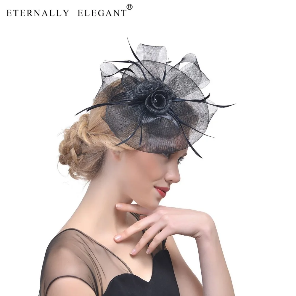 Fashion Vintage Feather headdress Wedding Hats For Women Vintage Hair clip For Dinner Party