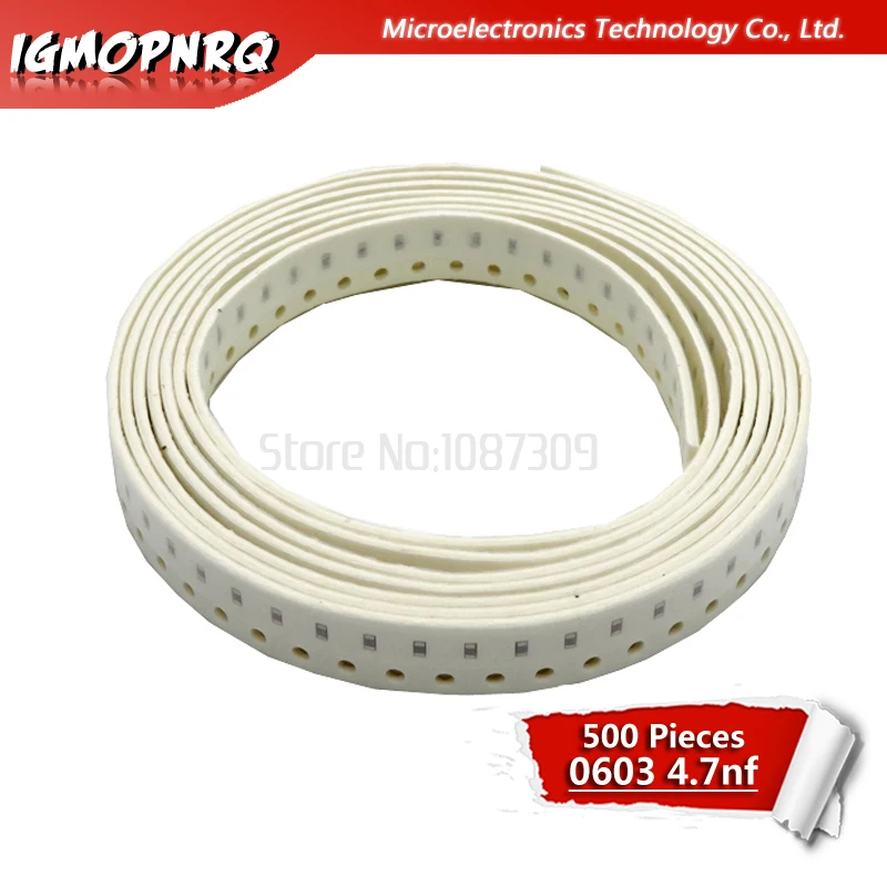 500pcs 4.7nF X7R Errore di 10% 50V 0603 472 4700PF SMD Spessore di Chip Pellicola Multistrato Condensatore Ceramico