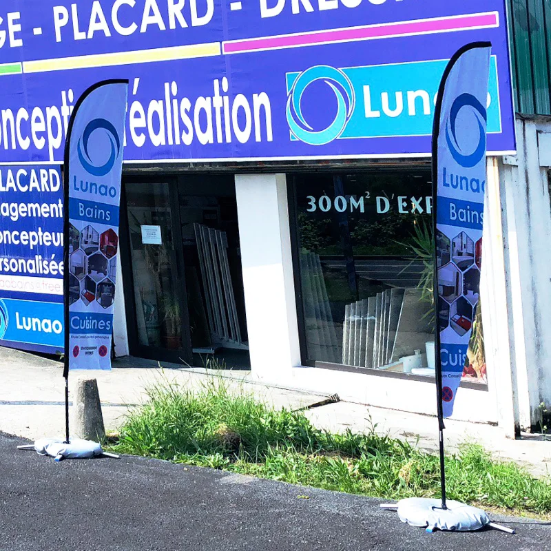 Bandera de plumas de playa, Banner de impresión personalizada, diseño libre, promoción, celebración de apertura, decoración publicitaria al aire