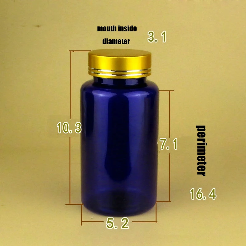 100pcs 150ml Translucent PET Bottles, Medicine/Capsules/Pills/Powder/Vitamin Plastic Bottles--6 Colors Metal Caps