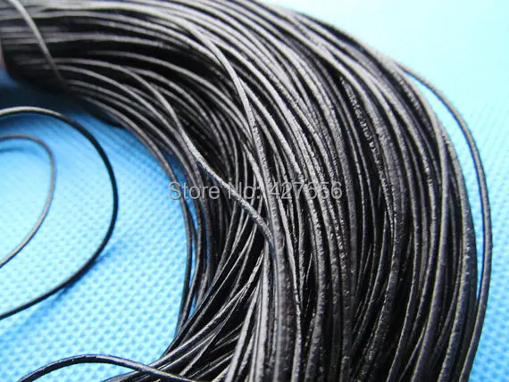 50Yds 1mm Black/Brown Genuine Leather Cords String Rope,Jewelry Beading String,For Bracelet & Necklace,DIY Jewelry Accessory