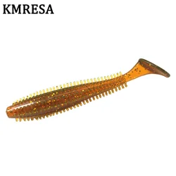 KMRESA 6pcs 90mm/4.2g Shad Worm Silicone Soft Bait professional Lure wobbler fishing soft lure for bass  Baits Carp For Fishing