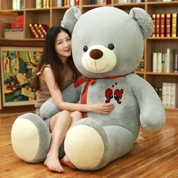 Oso de peluche grande de 60-100cm para niños, oso de peluche suave con lazo, regalo de cumpleaños para novia