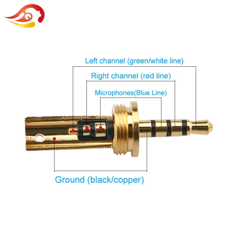 QYFANG 2.5mm Audio Plug 4 Poles Jack DIY Wire Connector Stereo Splice Adapter HiFi Earphone Solder Pure Copper Metal Plugs Jacks